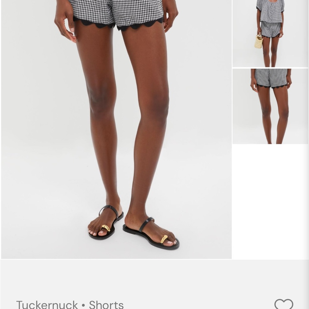 Tuckernuck Black and White Gingham Scallop-Hem Shorts - Picture 6 of 8